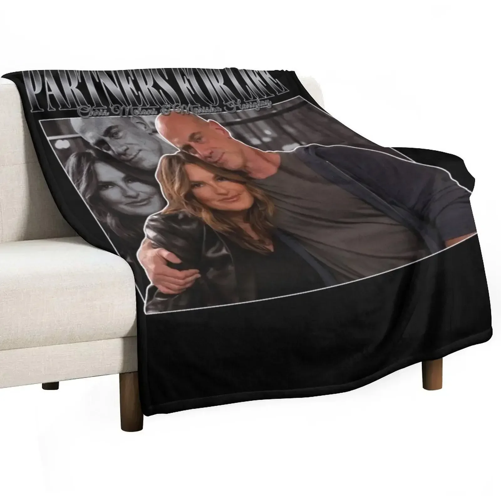 Partners for Life Mariska Hargitay and Chris Meloni 90s Inspired Vintage Homage Classic Throw Blanket