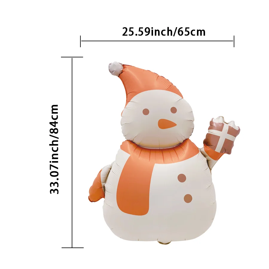 Christmas Decoration Foil Balloon Large Size Santa Elk Snowman Candy Cane Filled with Helium for Liftoff.