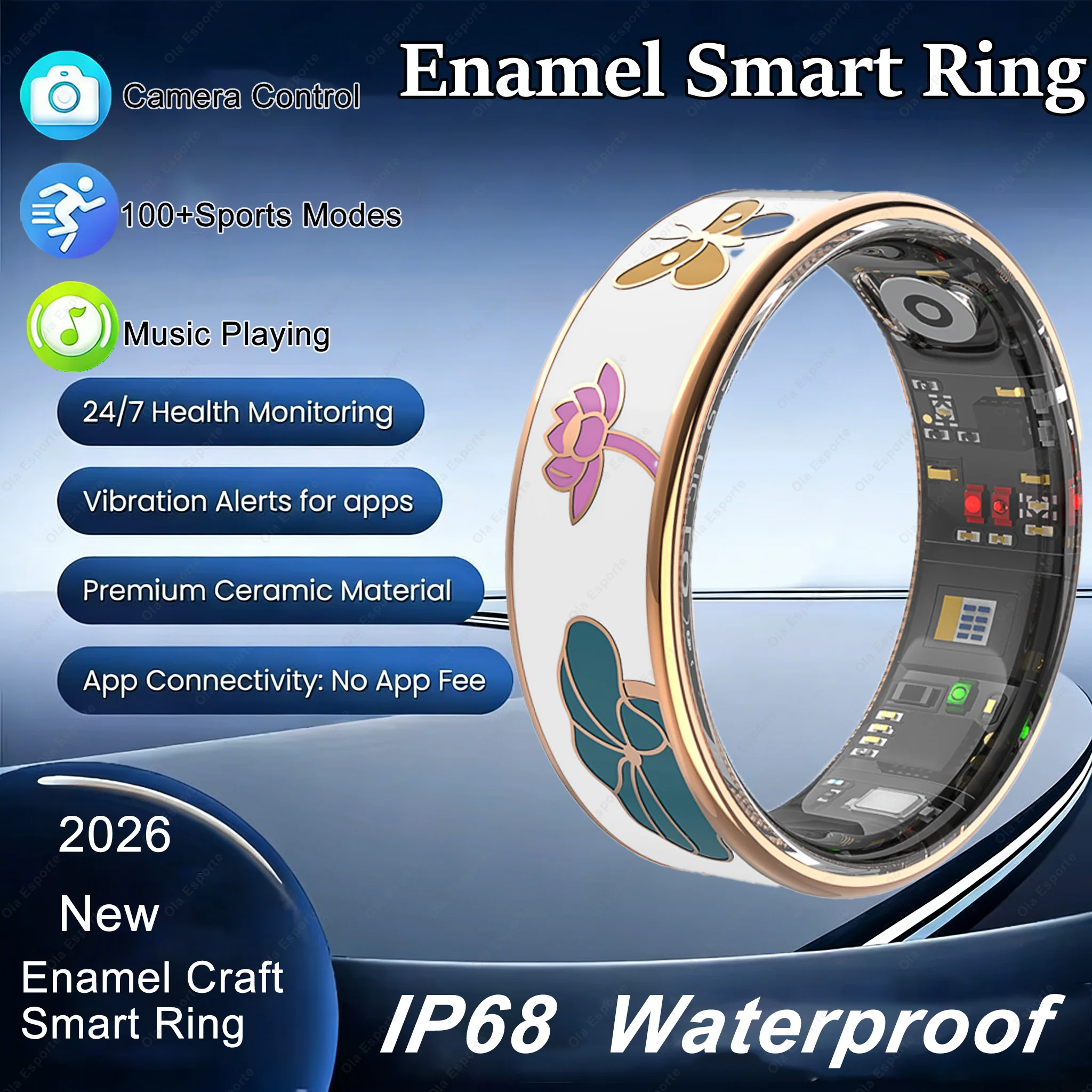 

New Healthy Smart Ring 5ATM Waterproof Multi-Sport Mode Heart Rate/Sleep/Blood Oxygen Monitoring For Android/IOS Men Women Gifts