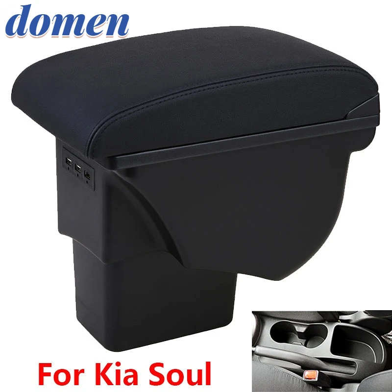 For Kia Soul Armrest Retrofit parts For Kia Soul 2009 2010 2011 2012 2013 2014 Car Armrest box Storage box car accessories 3USB