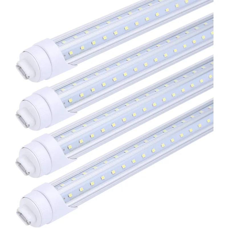 

8 футов R17D вращающийся HO цоколь светодиодная трубка 65 Вт, 270 градусов V-образные светодиодные чип-лампы, T8 6000K холодный белый, прозрачная крышка