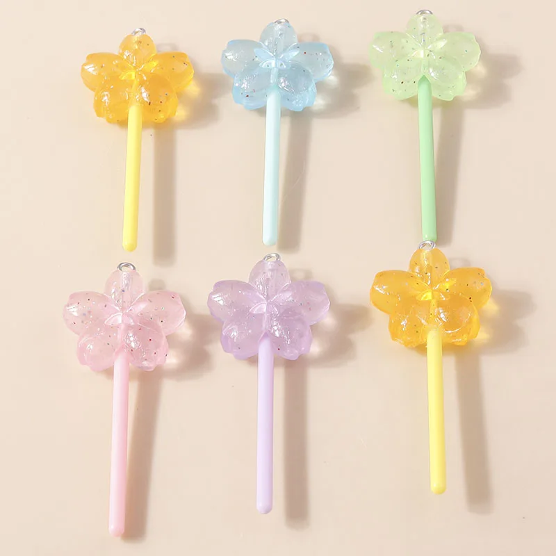 Leslie 10 Stück süße Süßigkeiten-Lutscher-Charms für baumelnde Ohrringe, Kawaii-Harz, Süßigkeiten-Lutscher-Anhänger, Schmuckherstellung, Zubehör – Detail 9