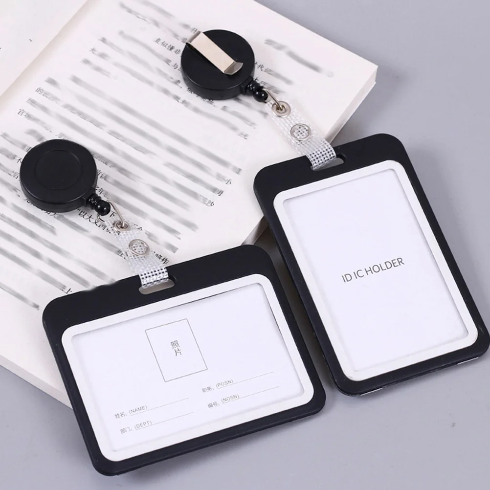 

2Pcs Clear Cards Protective Covers Transparent Work Card Holder Badge Sleeve Anti-Scratch Id Card Storage