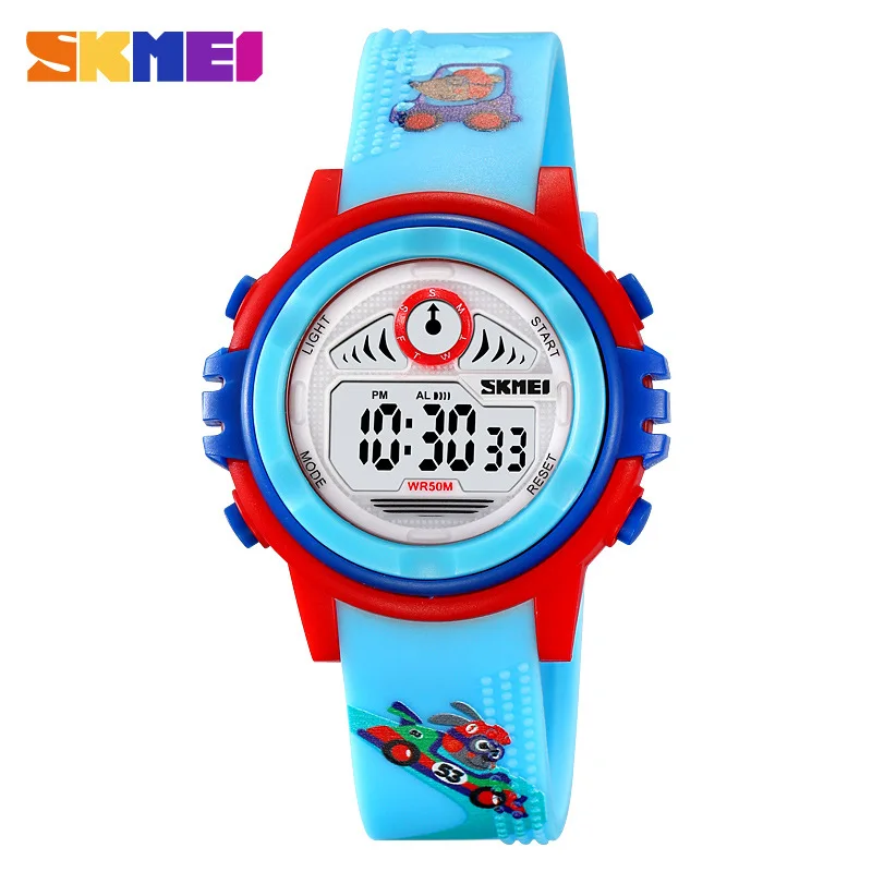 SkmeiДетские часы Студенческие спортивные часы на открытом воздухе семь цветов Серебристые водонепроницаемые электронные часы