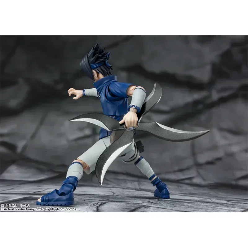 Originele Bandai Naruto SHF Uchiha Sasuke Bloed van Genius Ninja Action Figure Collection Model Kindercadeau