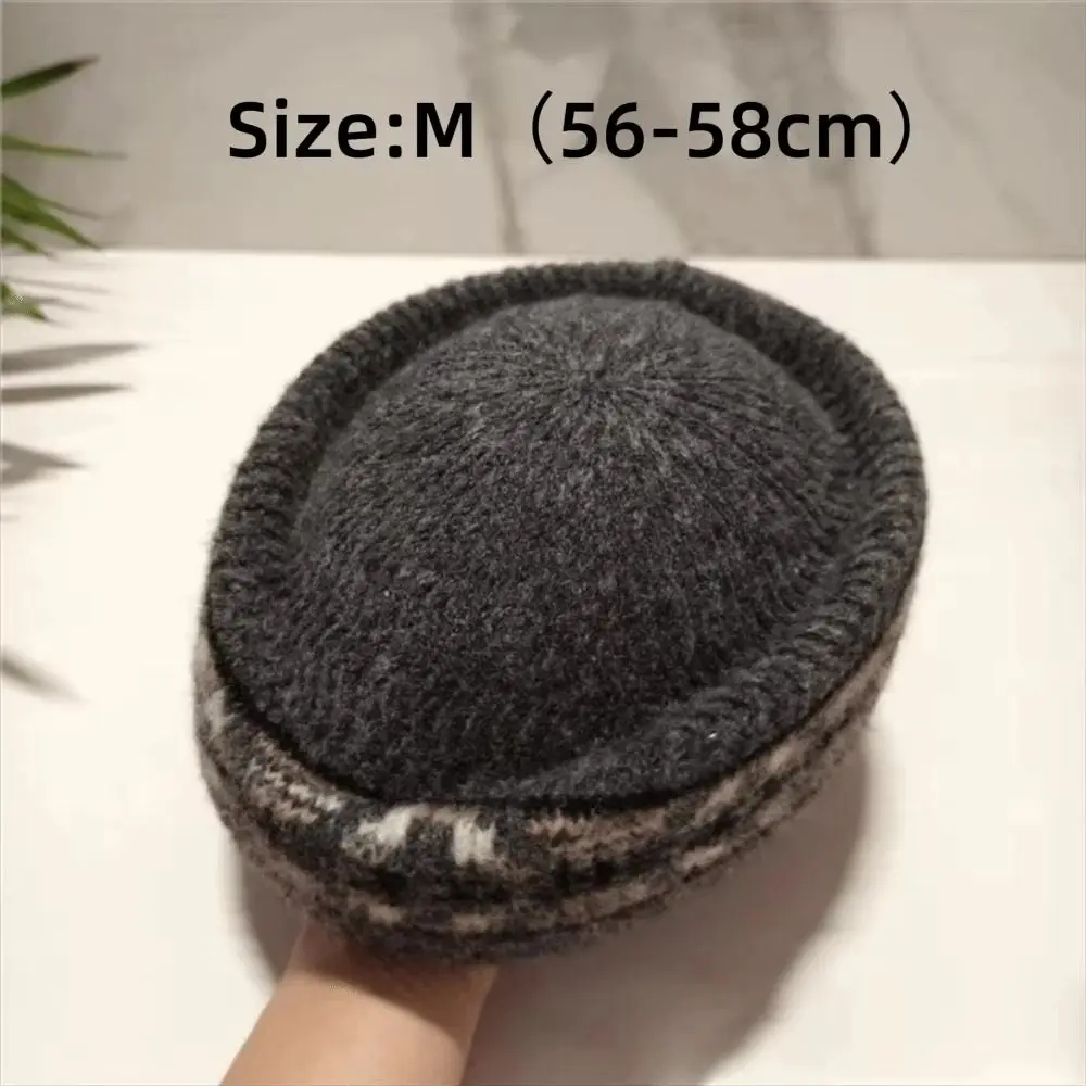 French Style Fair Isle Pattern Pillbox Hat Jacquard Elegant Knitted Beret Hat Dome Fedoras Flat Cap Cocktail Event 6