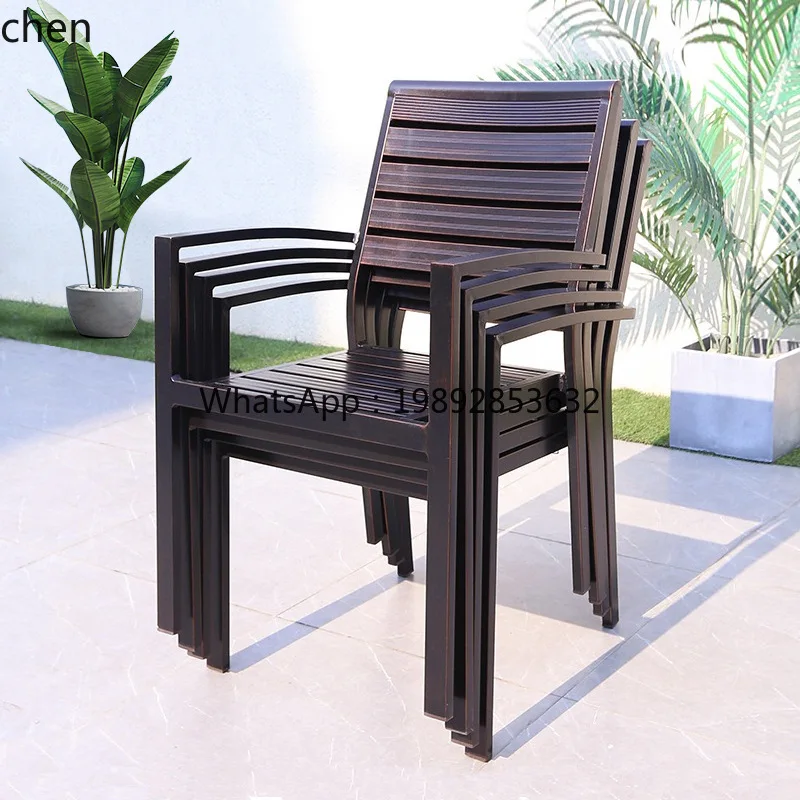 DSA Outdoor Table and Chairs Aluminum Alloy Courtyard Balcony Villa Open-air Dining  and  Commercial Street Engineering Outdoor