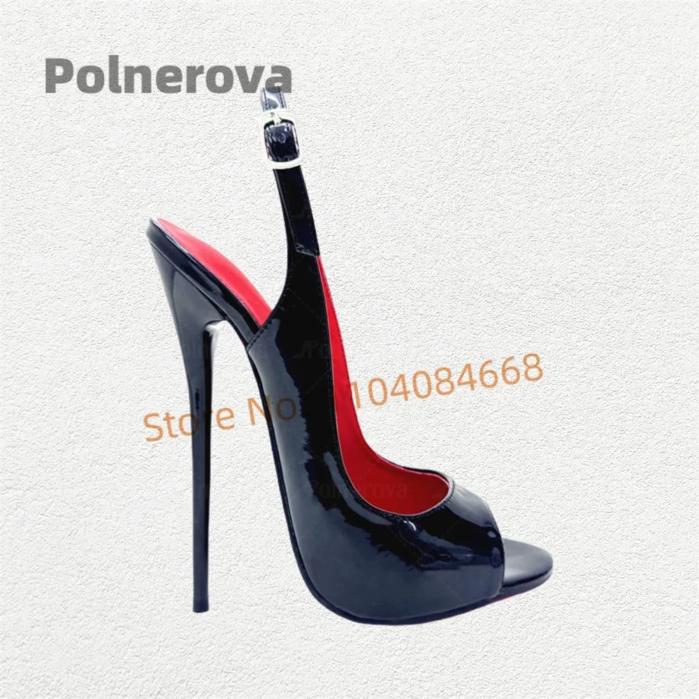 Женские сандалии из лакированной кожи с открытым носком 16/14 см, синие туфли-лодочки на шпильке с открытым носком, пикантная обувь для косплея, вечерние туфли