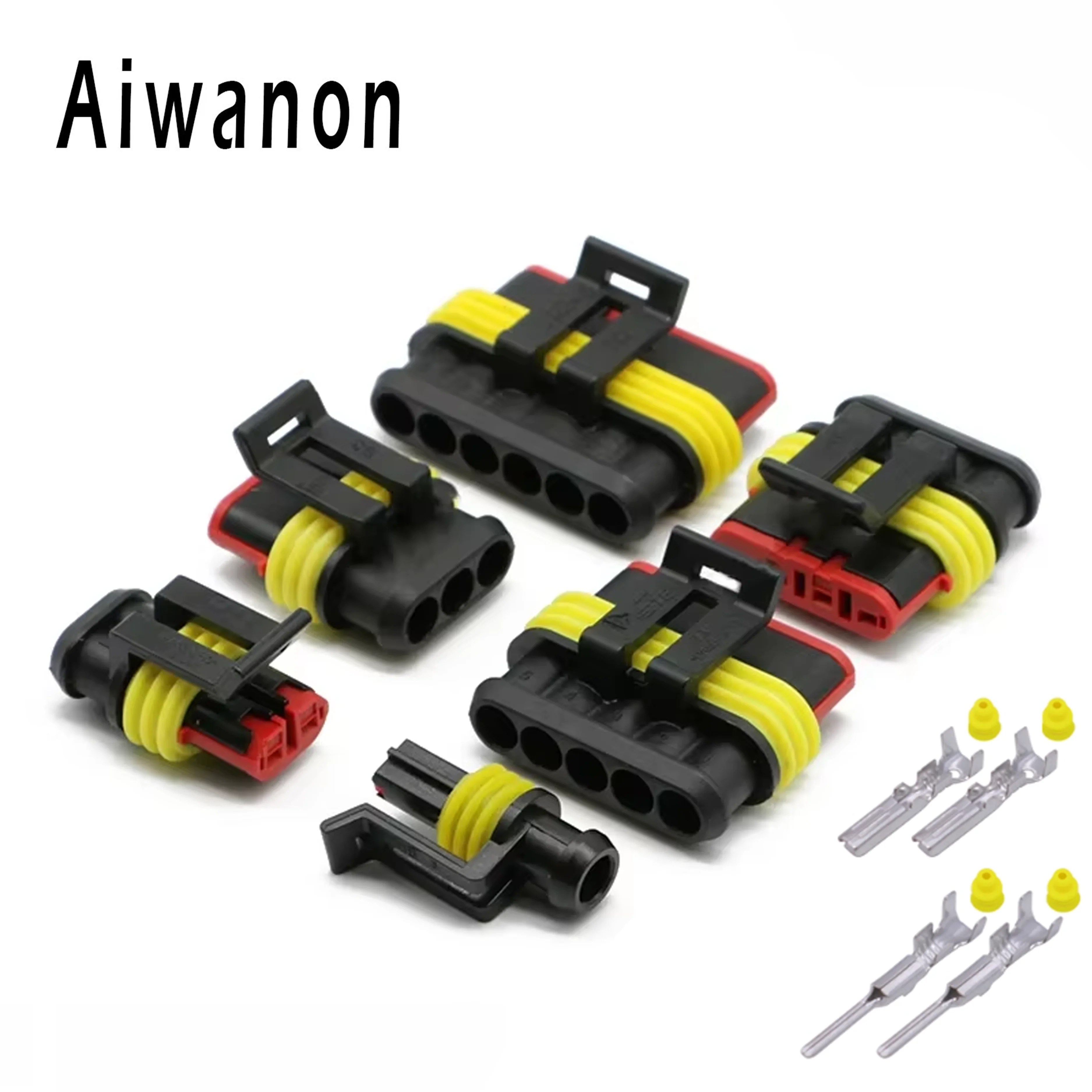

1 Set 1 2 3 4 5 6 Pin Car Xenon Lam Super Seal Electrical Cable Connectors Waterproof Female Male Wire Harness Super Seal Plug