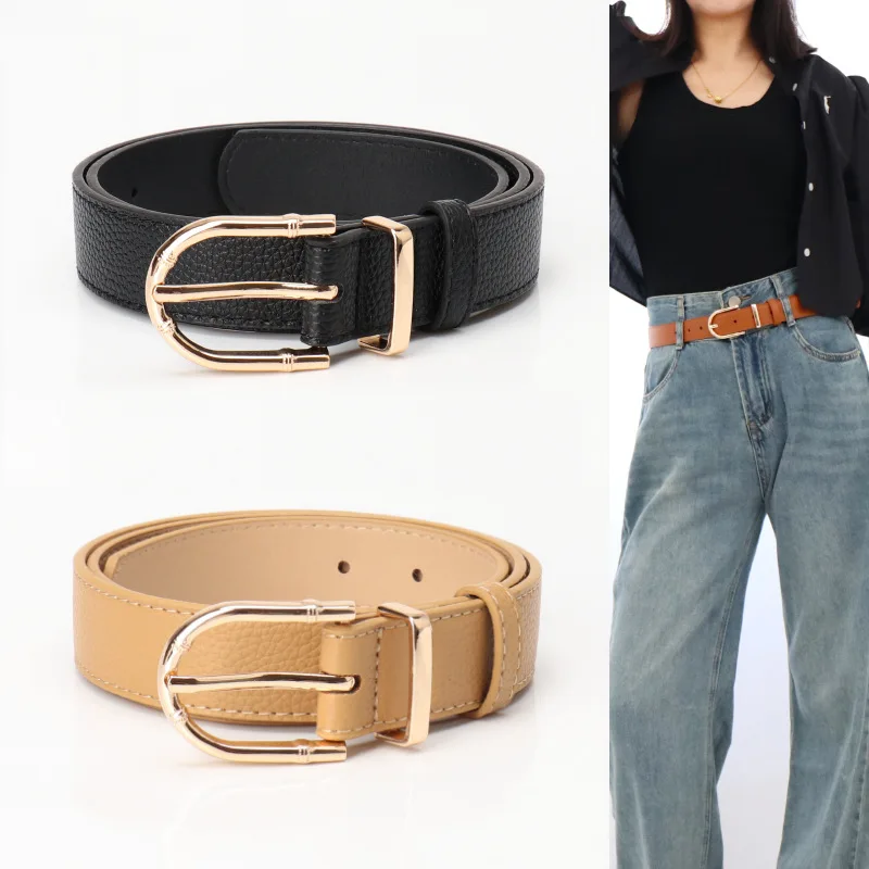 

New Women's Belts Personalized Bamboo Buckle Hundred with Fashion Ladies Melad Wear Belt Female Factory Wholesale