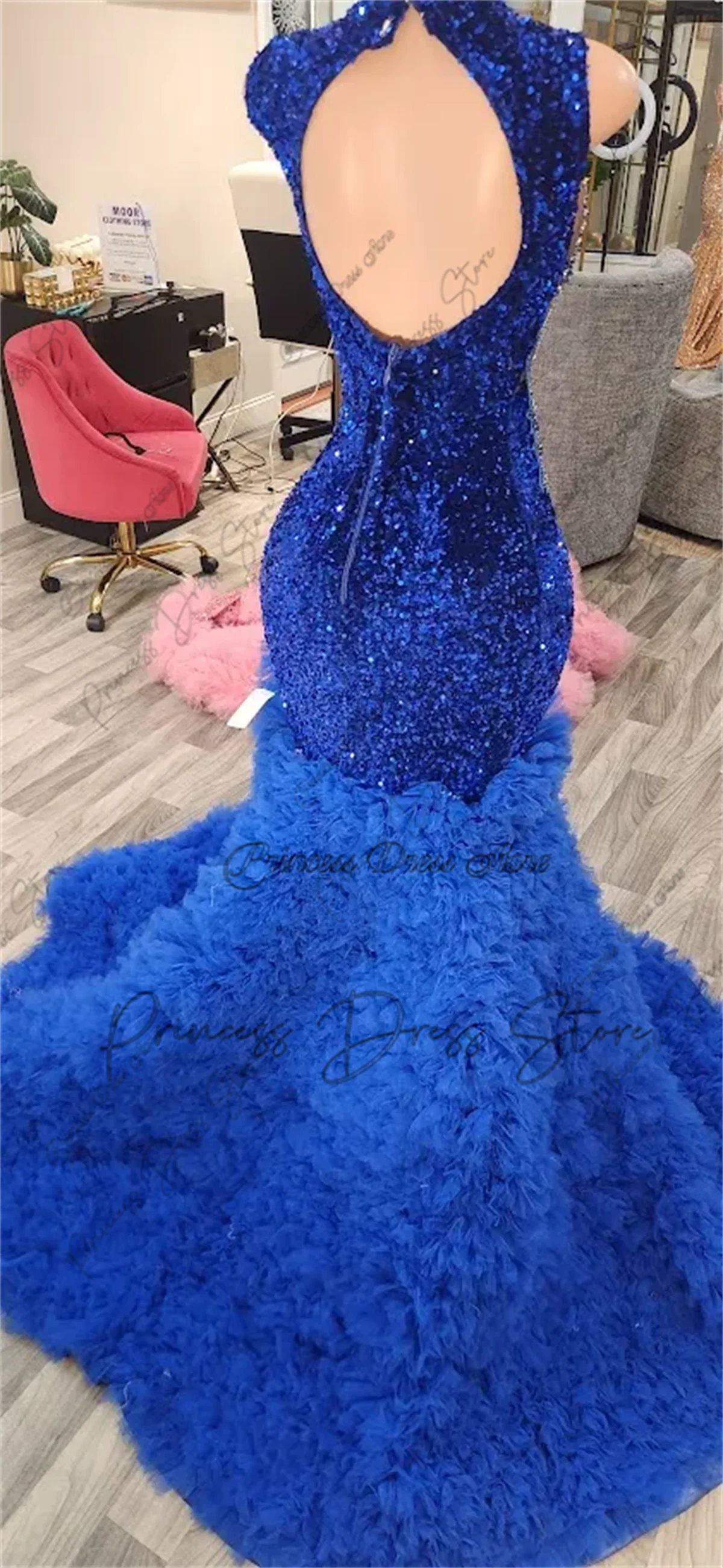 Robe de bal sirène élégante, perles et diamants, cristal, robe de fête d'anniversaire pour personnes âgées, à volants, à plusieurs niveaux, personnalisée, 2025