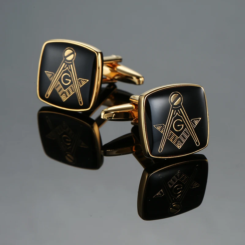 Men\'s French shirt cufflinks copper material enamel polished Freemason cufflinks fashion brand clothing accessories wholesale