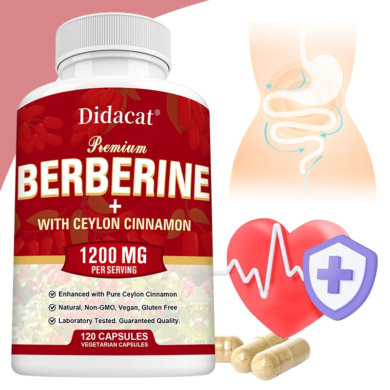 Berberine HCl Capsules 1200 Mg - Plus Pure Ceylon Cinnamon, Berberine Supplement - Immune System, Healthy Weight Management