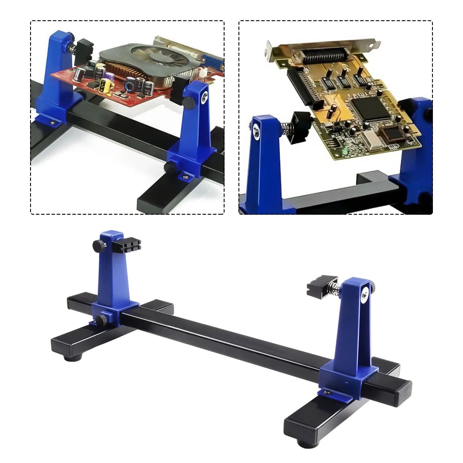 

Stand Clamp Welding Fixture PCB Holder Adjustable Auxiliary Lightweight Metal Rotatable Stable 408x170x125MM ABS