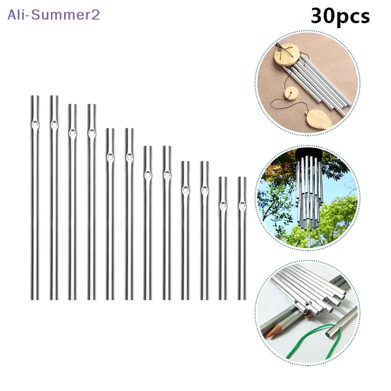 {Summer2} 30Pcs Aluminum Tube DIY Wind Chime Material For Indoor Outdoor Decor & Crafts Multi-Size For Handcrafts Wind Chime