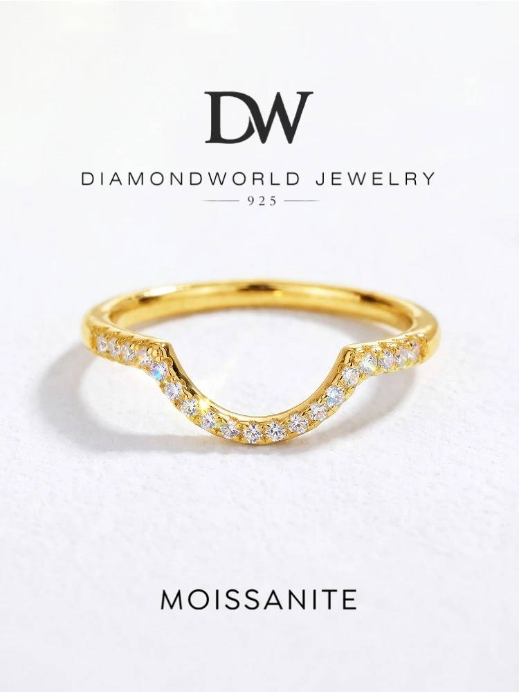 DWJ Real Moissanite Diamond Fashion Ring for Women Wedding Engagement 925 Sterling Silver Original Luxury Fine Jewelry