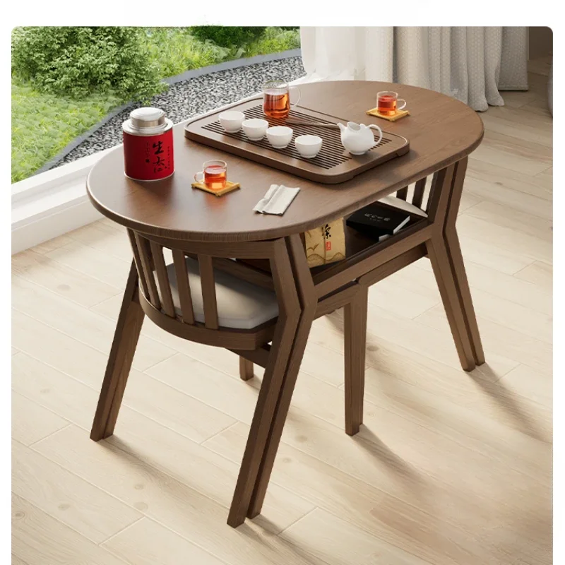 Small Coffee Three-Piece Set Suitable for Household Solid Wood Small Tea Table