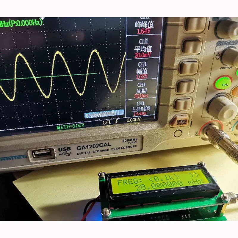 AD9834 VFO source 0.05mHz--40mHz simple signal source Sine wave DDS Signal generator for HAM radio Amplifier