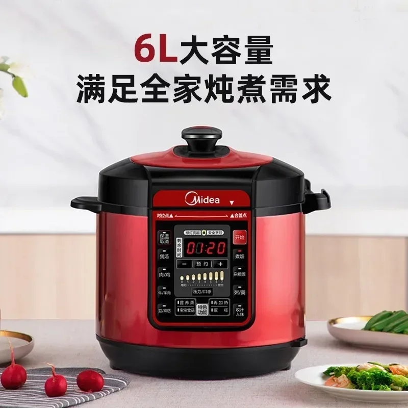 Electric Pressure Cooker Double Tank Stainless Steel Large Capacity Red Rice Cooker Household