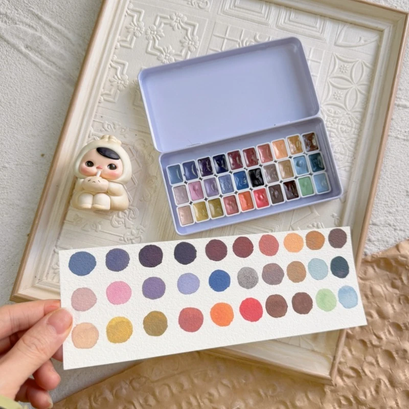 

Super Vision Advanced Gray Watercolor Paint Macaron Morandi Semi Transparent Subpacked Pigment Set Professional Art Supplies