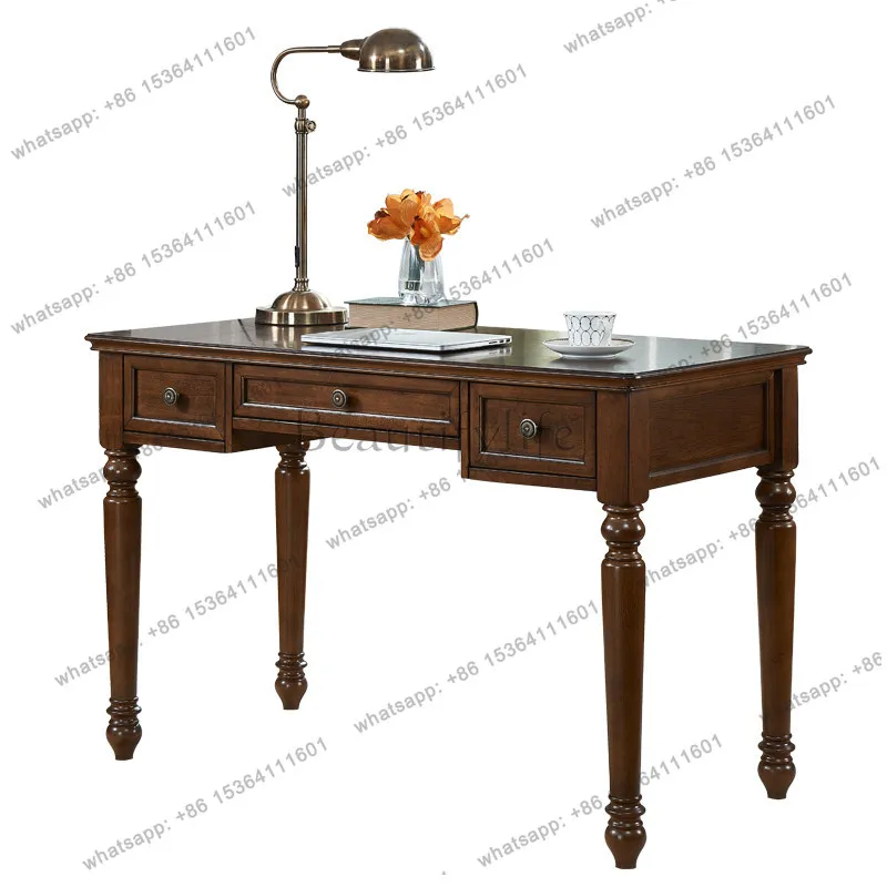 

American household computer desk study simple office bedroom solid wood writing desk