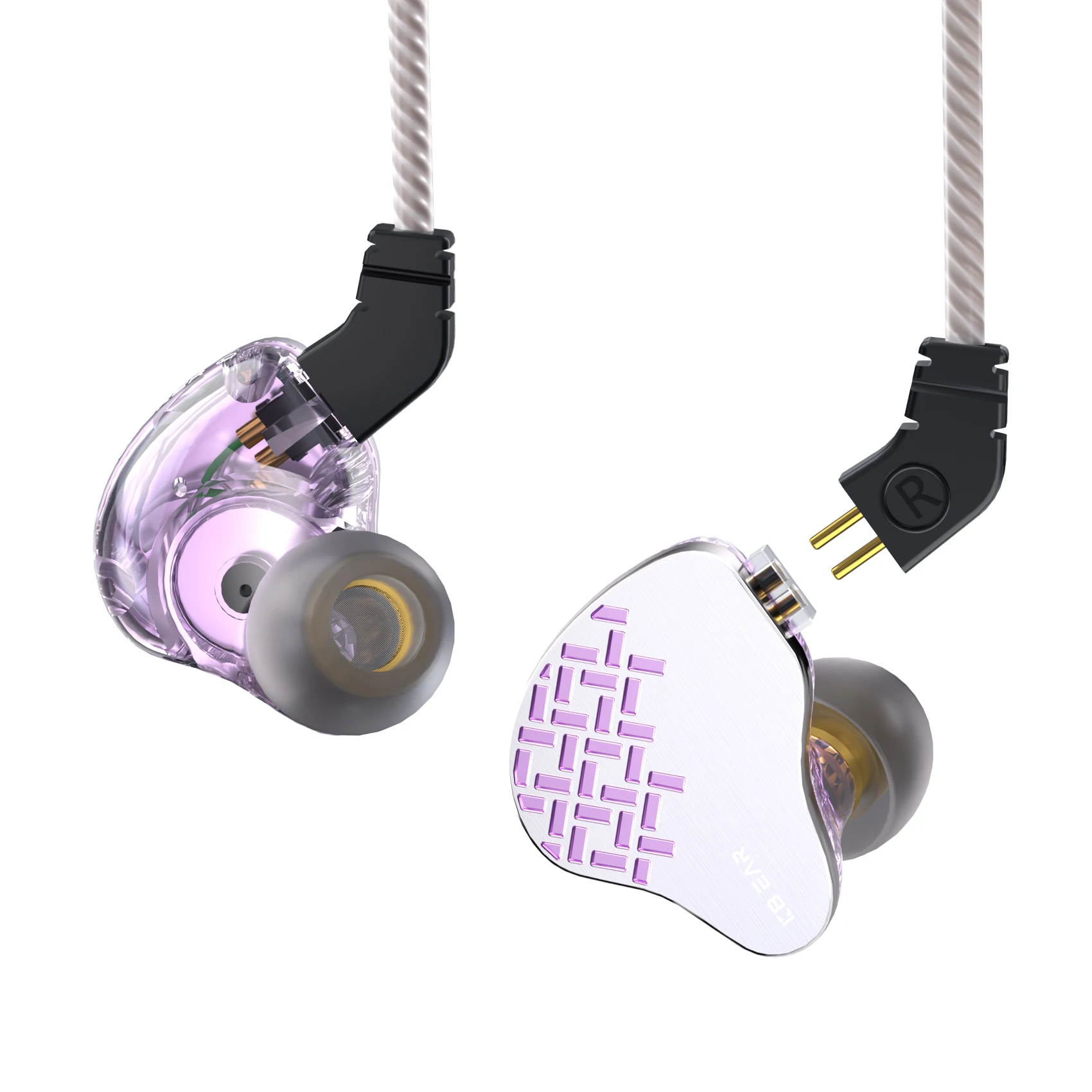 KBEAR Rosefinch HIFI Earphone 4 core OFC Wire Dynamic Driver IEM Monitor With Mic 3.5mm Plug KBEAR Wired Earphone