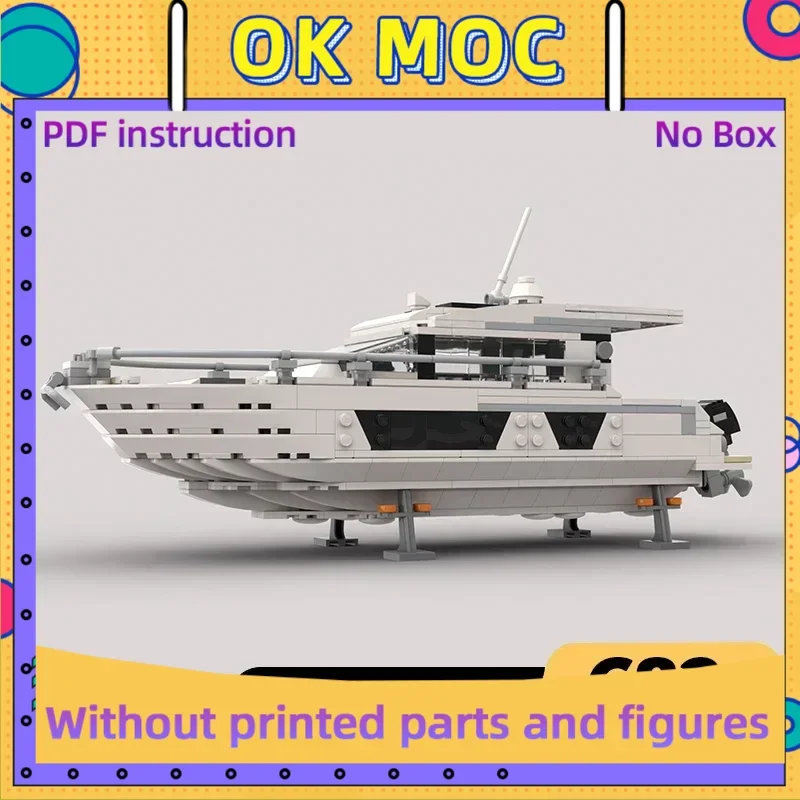 التقنية Moc الطوب قارب نموذج محرك خارجي يخت وحدات اللبنات الهدايا لعب للأطفال لتقوم بها بنفسك مجموعات تجميع نموذج #1