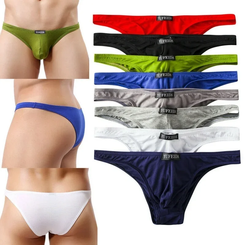 4/6/8PCS Breathable Men\'s Modal Underwear Briefs Thongs G-string Bikini Sexy Lingerie Underpants Tangas Jockstraps Men Plus Size