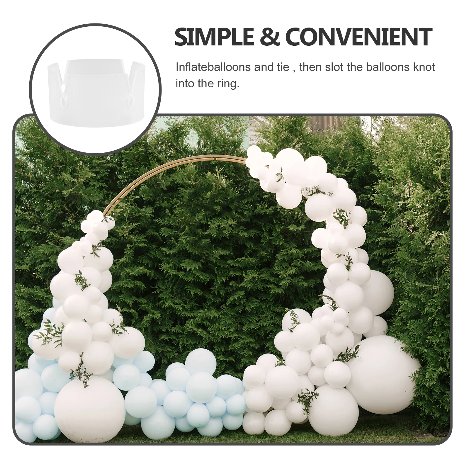 150 قطعة من موصلات قوس البالونات حلقات مشبك بلاستيكي لسهولة إعداد تزيين البالونات وإكسسوارات حفلات الزفاف والمناسبات #4