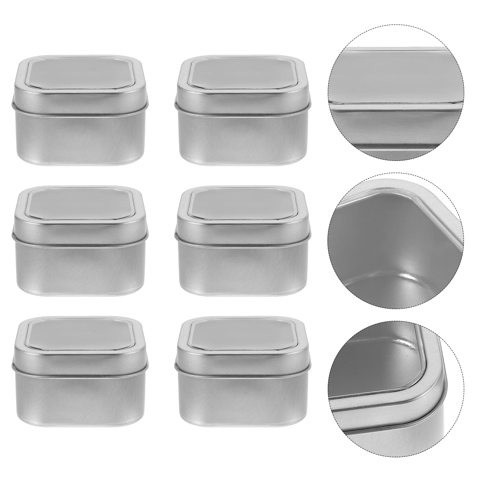 

6 Pcs Multipurpose Storage Tinplate Tank Cookie Container 67X67X4CM Candy Case