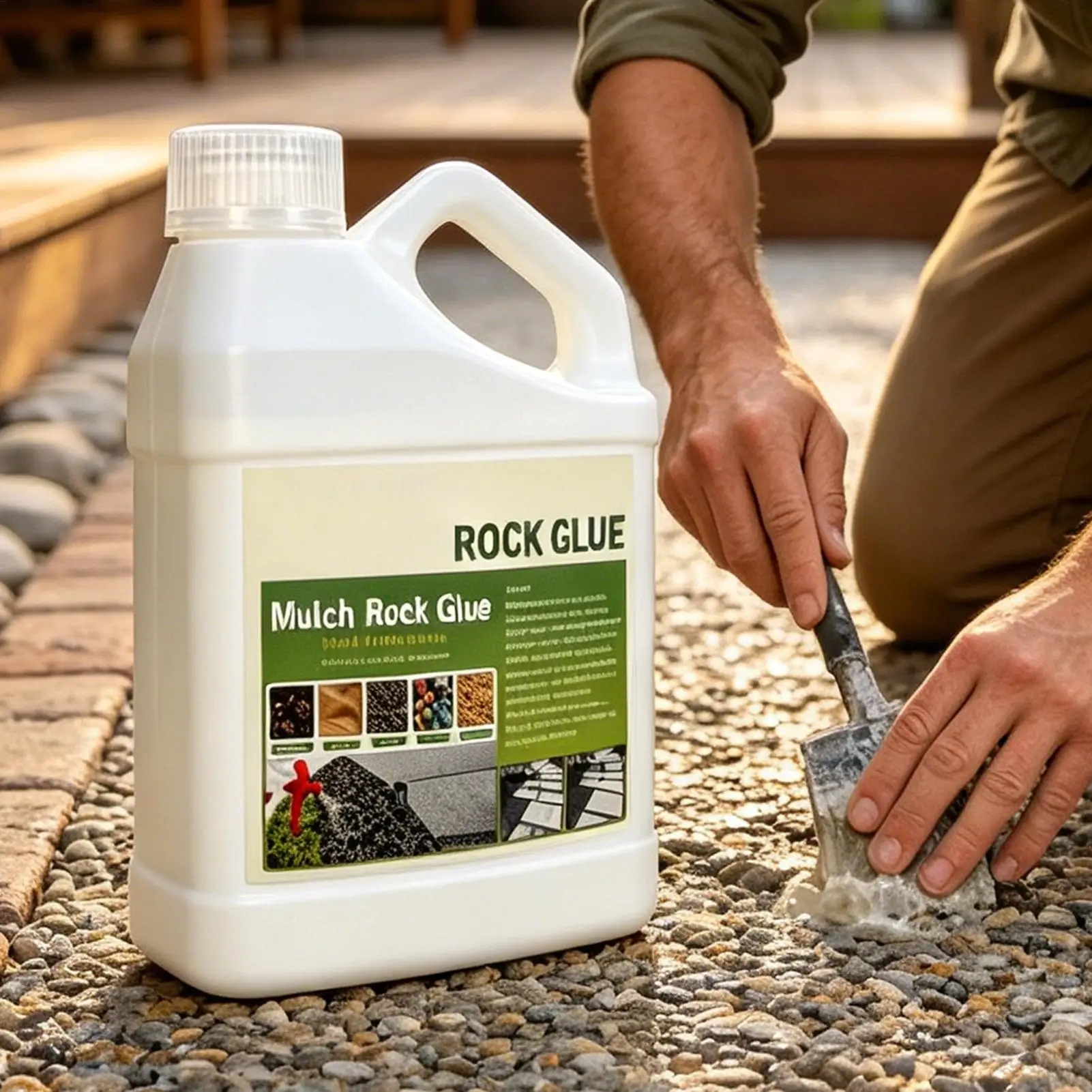 Rock Glue 500g Stone Binder Strong Adhesive Ground Coverage Pebble Gravel Fixative Patio Driveway Outdoor Landscape Safe Coat