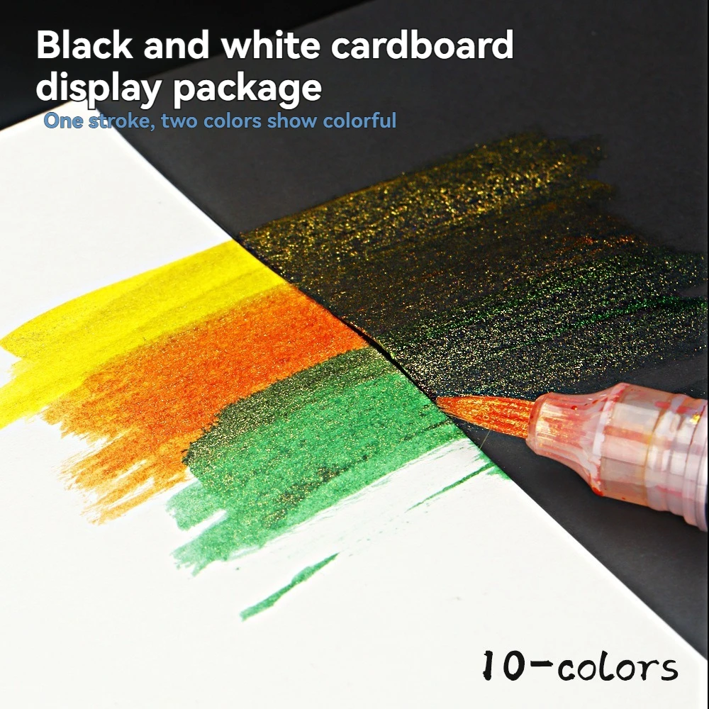 10 ألوان فرشاة فراشة علامات أكريليك أقلام طلاء لامعة لامعة ولامعة لصخور السيراميك والزجاج والخشب والنسيج سكرابوكينغ