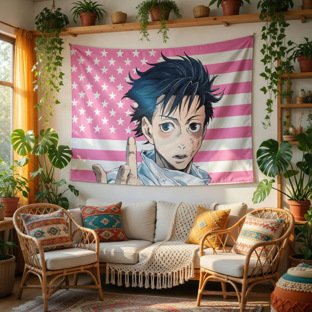 1pc Yuta Okkotsu Anime Flag Tapestry, Jujutsu Kaisen Manga Wall Banner, Durable Indoor Outdoor Decor for Fans & Parties