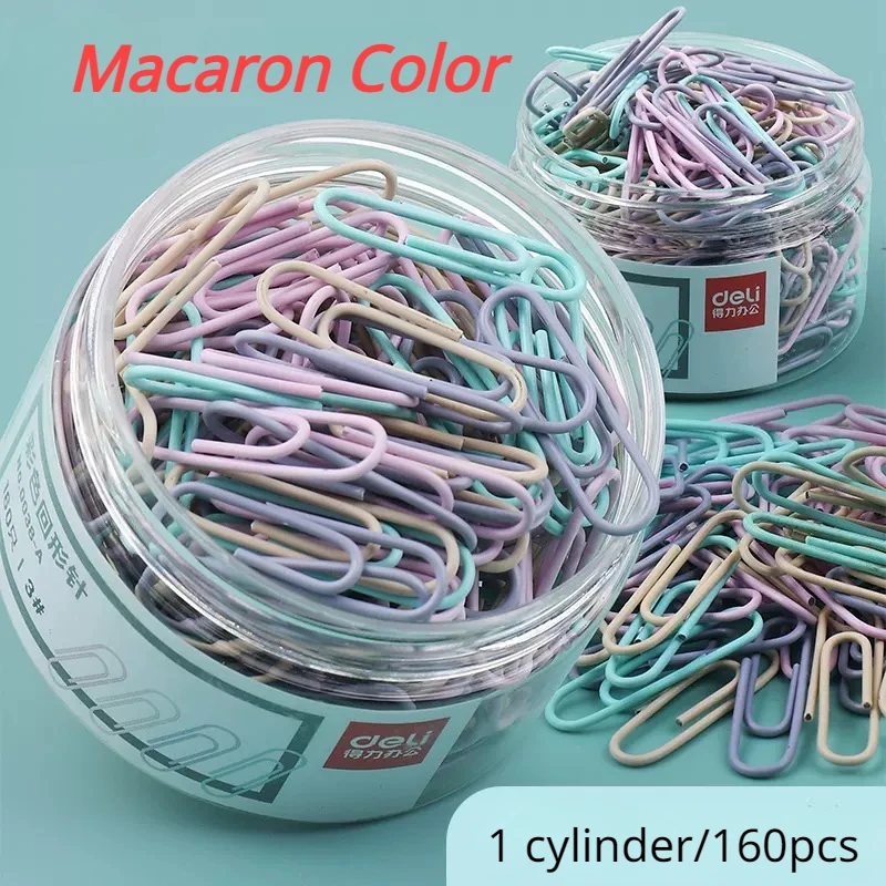 160PCS Macaron Color 29mm Mini Bookmark Bookmark Metal Paper Clips Binder Clip Office Accessories