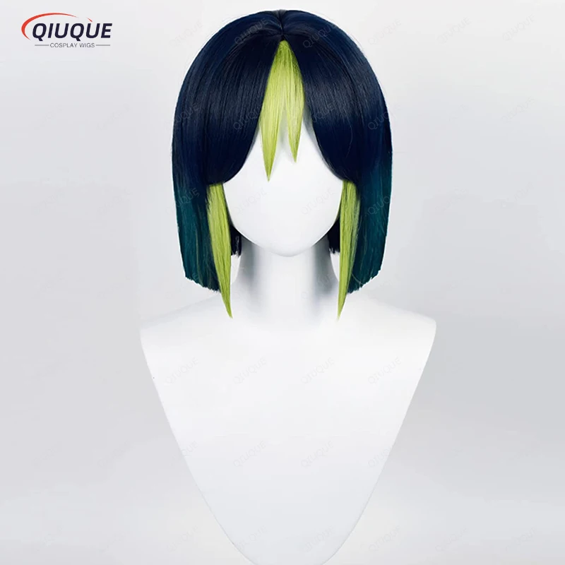 Game Impact Tighnari Cosplay Wig Heat Resistant Synthetic Hair Anime Wigs + Wig Cap + Ears