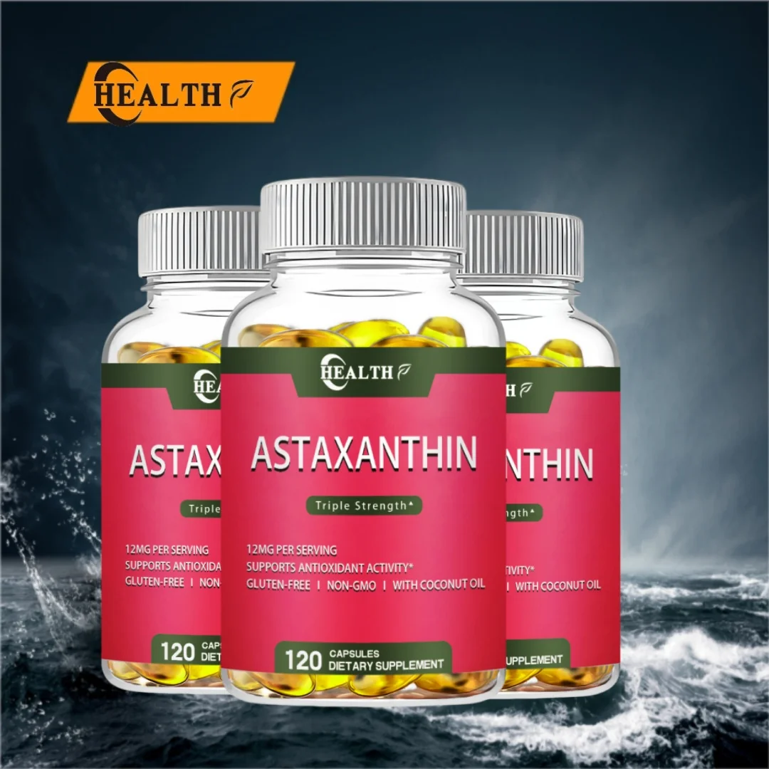 HEALTH Astaxanthin 12mg, 120 Soft Capsules, 4-month Supply | High Quality Astaxanthin Antioxidant Supplement