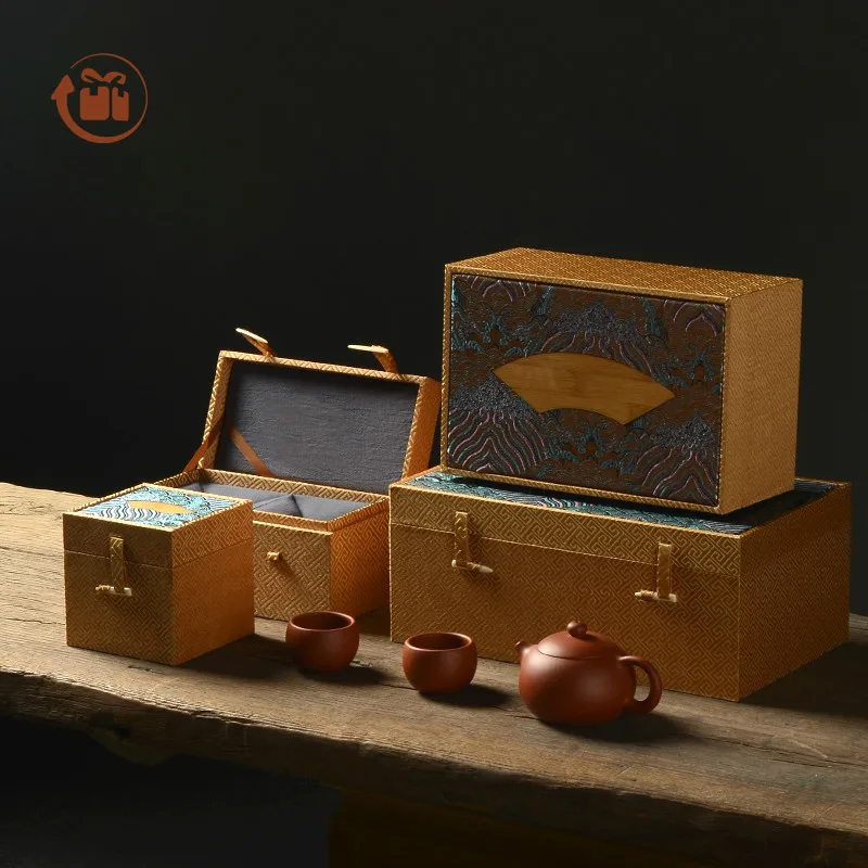 Chinese Style Teapot Storage Packaging Gift Box, Makeup Organizer, Cosmetic Organizer, Jewelry Box