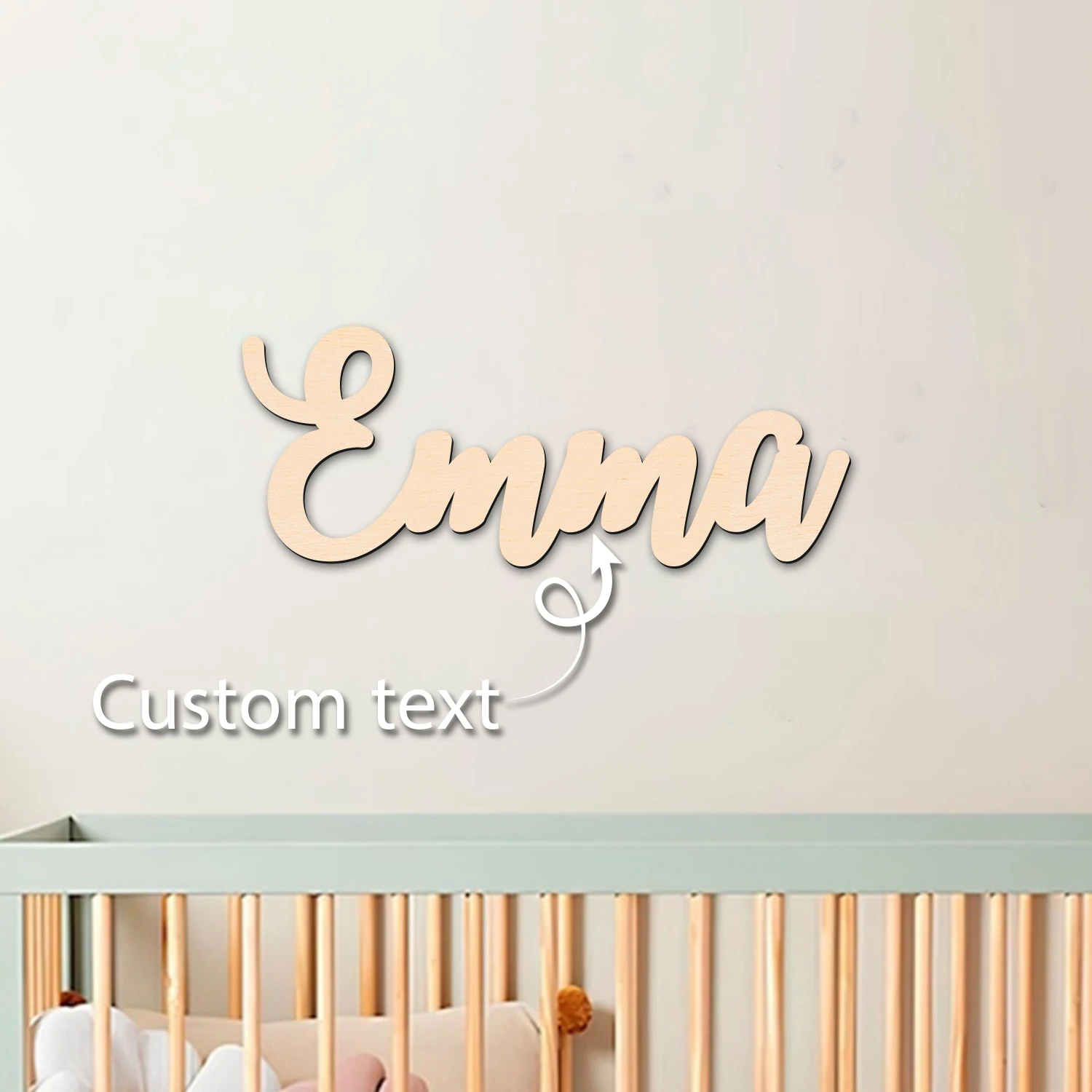 

1pc Personalized Wooden Name Sign,Customized Blessings,Baby Crib Label,Multi Color Select,Perfect Gift For Friends And Family,