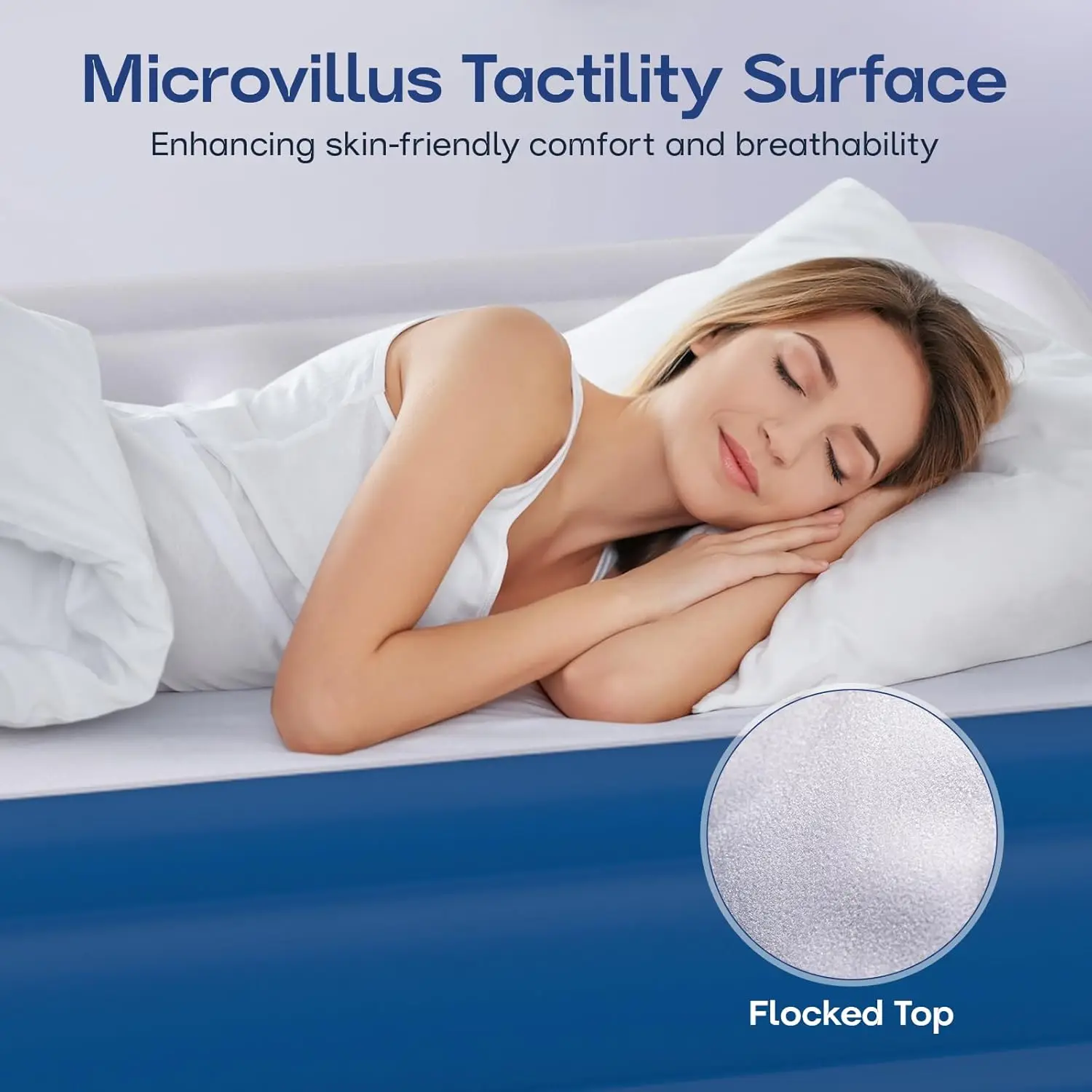 X Home Air Mattress Twin With Built-In Pump, 18"" Raised Inflatable Mattress With Dynamic Airflow Coil Technology For Guests,