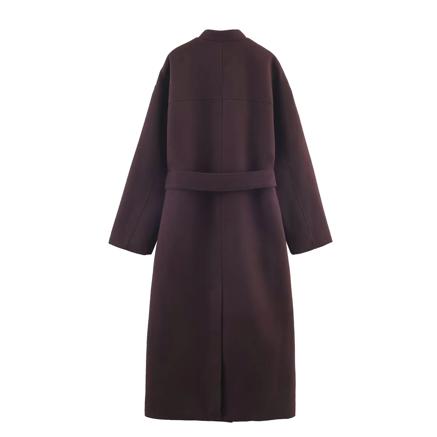 Manteau en laine élégant pour femmes, coupe-vent à simple boutonnage, manches longues avec poche à la taille, vêtements d'extérieur longs pour déplacements féminins