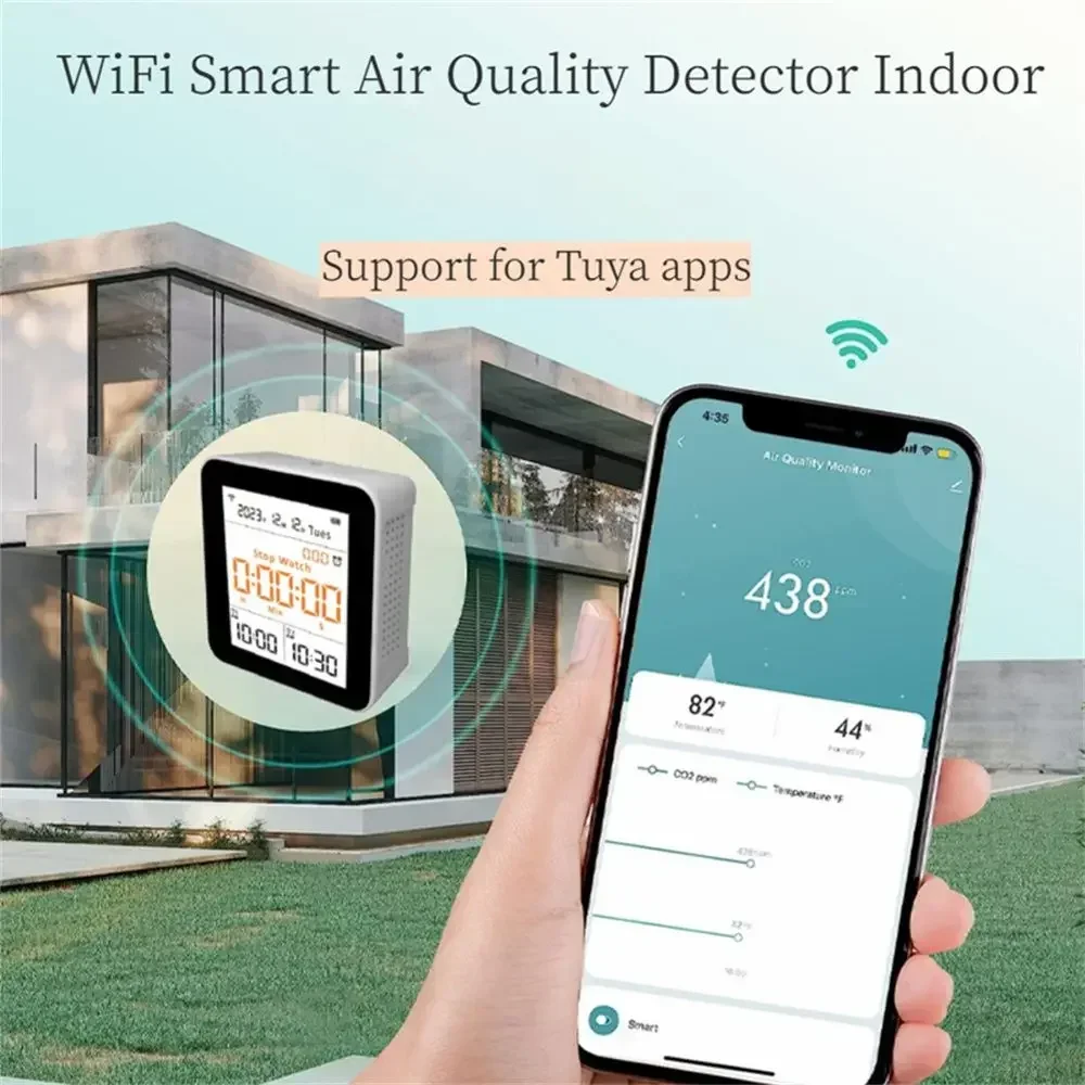 14 In 1 Tuya WIFI Smart Air Quality Detector Carbon Monoxide, Carbon Dioxide, Formaldehyde Detection APP Real-time Monitoring