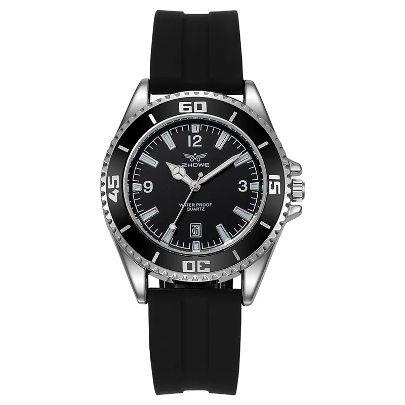 Cross border foreign trade new green water ghost silicone calendar night light leisure sports business men\'s quartz watch in sto