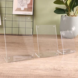 A4/A5/A6 Paper Holder Acrylic Clear Desk Shelf Box Storage Display Stand Acrylic Plastic Transparent Desktop Displays