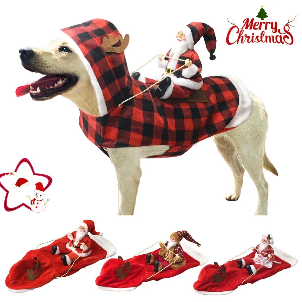 2024 New Year Christmas Dog Clothes Santa Costume for Puppy Chihuahua Yorkshire Pet Cat Clothing Jacket Coat Costume