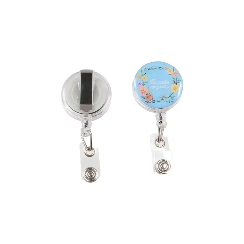 Stretchable Badge Clip Fall-proof High Resilience Nurse Badge Holder Cartoon ID Card Clips Retractable Badge Reel