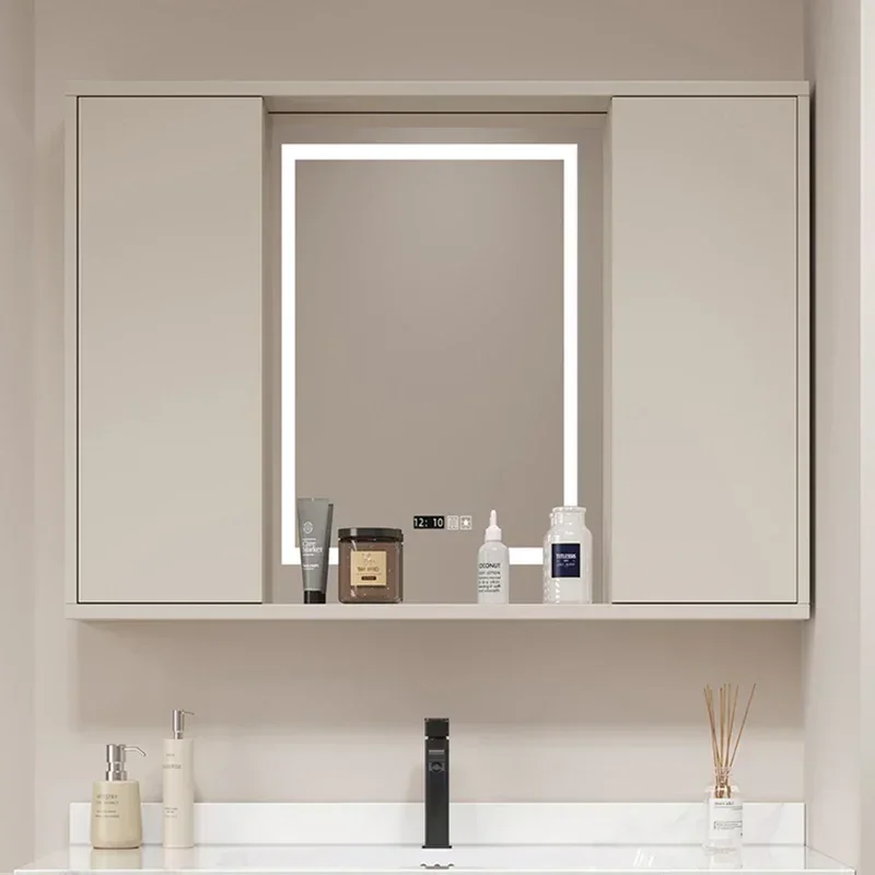 c13-Wall Mounted Simple Smart Bathroom Cabinets Push-pull Vanity Storage Bathroom Mirror Cabinet Shelf Furniture Armario Bano C