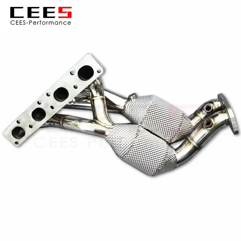 CEES أنبوب العادم المنوع النازل لسيارات BMW 318/320/325 E90/E92/E93 2.0L 2005-2012 الفولاذ المقاوم للصدأ أنبوب سفلي عالي التدفق