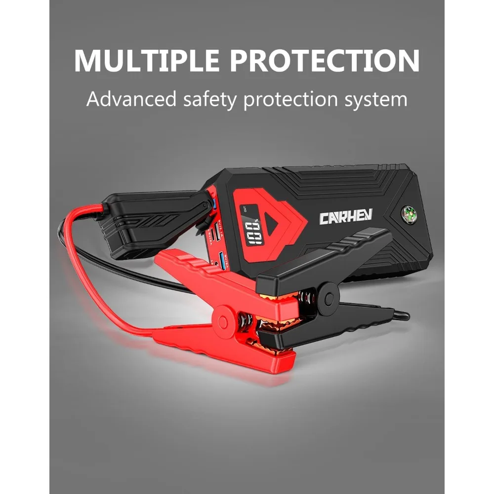 3000A Jump Starter، 24000mAh بطارية السيارة Jump Starter (حتى 8.0L الغاز ومحرك الديزل 8.0L) بطارية البلوز المحمولة، 1