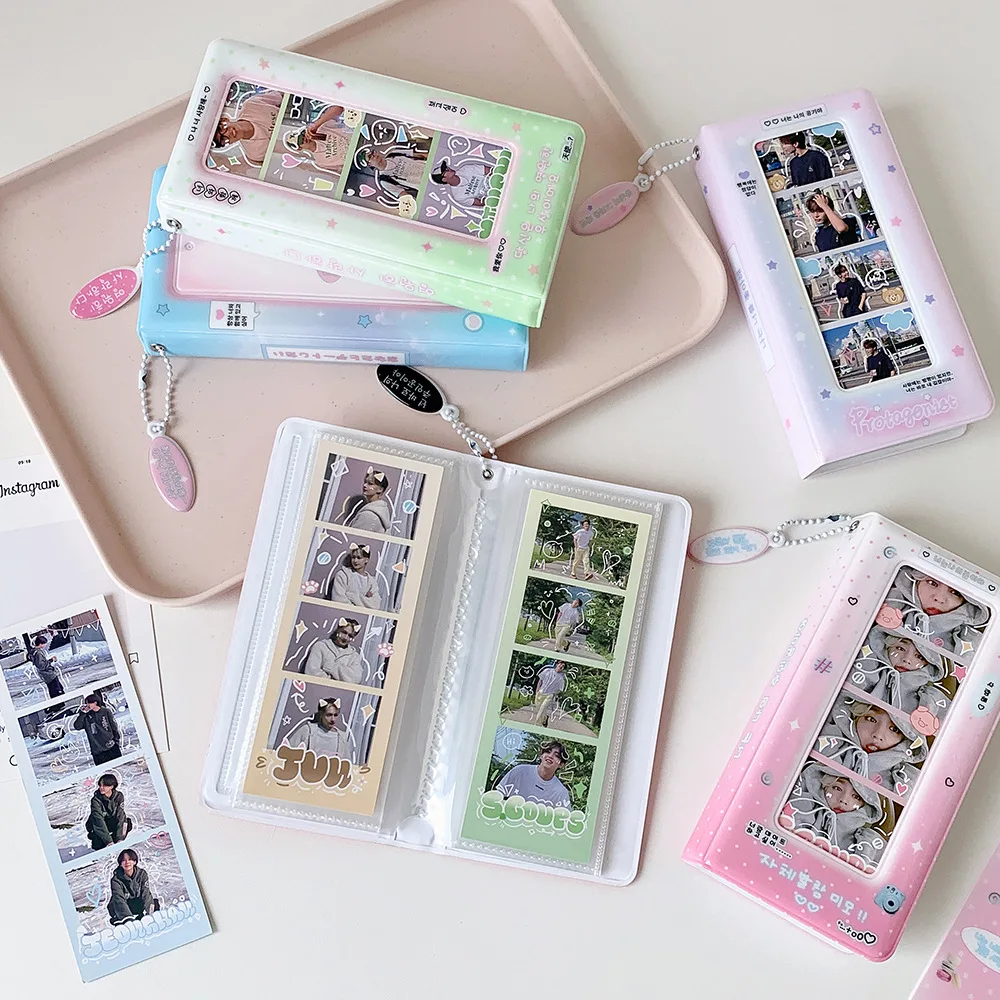 Álbum de Fotos Kpop, Estilo de Vida Coreano, Porta Tarjetas de Fotos de 4 Paneles, Álbum de Almacenamiento de Fotos de Ídolos, Álbum de Exhibición de Fotos Polaroid para Estudiantes
