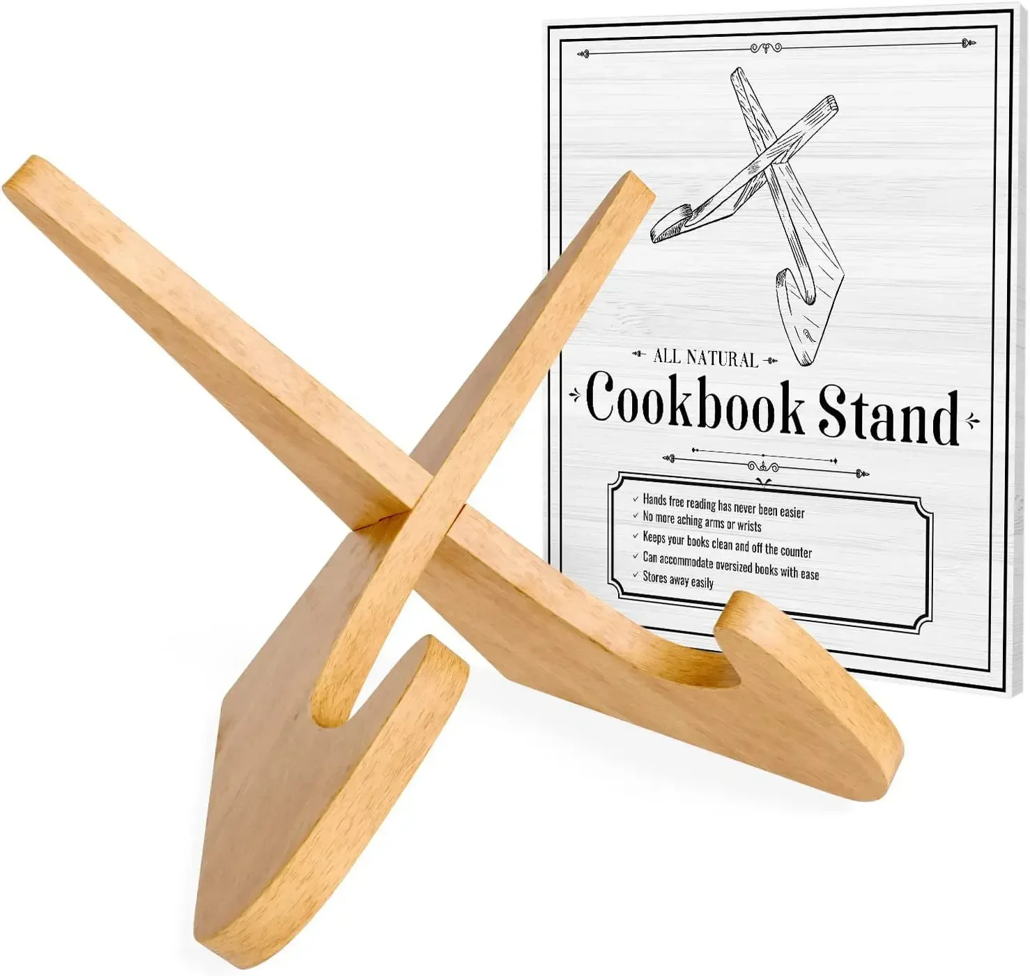 Wooden Stand Recipe Book Record Photo Display Tablet Rack Plate IPad Holder Table Easel Stand Cookbook Holder Decor Kitchen Tool